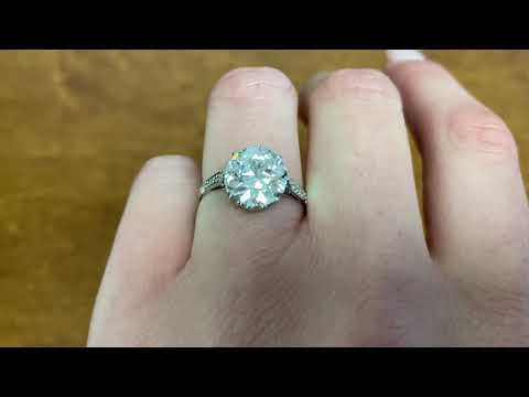 3.02ct GIA Certified Old European Cut Diamond Engagement Ring Circa 1900 - Whitby Ring - Hand Video