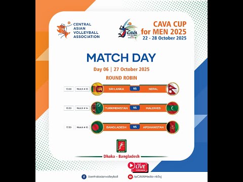Sri Lanka - Nepal. CAVA Cup for Men 2025, to be held in Dhaka, Bangladesh.