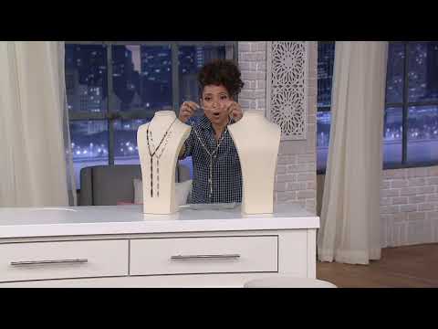 Joan Rivers Sculptural Metallic 24" Lariat Necklace w/ 3" Extender on QVC