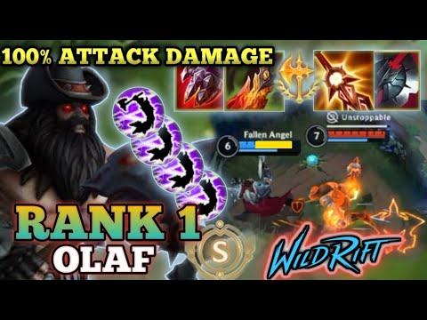 OLAF 100% BRUTAL DAMAGE, OVERPOWERED BUILD!! - TOP 1 GLOBAL OLAF BY GP tû - WILD RIFT