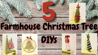 🎄5 FARMHOUSE CHRISTMAS DIYS - 5 CHRISTMAS TREES🎄
