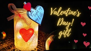 Valentines Day gifts for him / Glowing Heart Lamp / Valentines Day Candles DIY