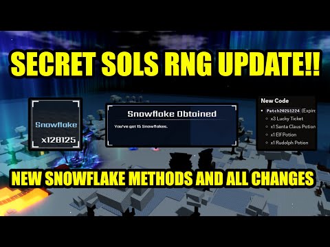 How to get Snowflakes fast in New SECRET Sol's RNG Update!