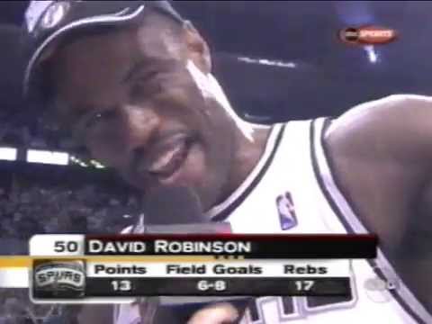 David Robinson's Final Game (13pts, 17reb, 2blk, NBA Championship)