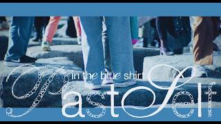 in the blue shirt