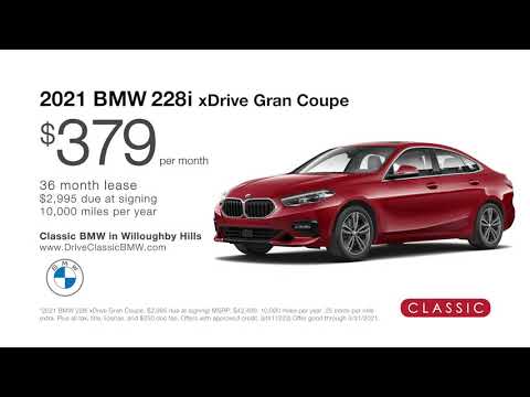 2021 BMW 228i xDrive sedan lease $379 per mo.
