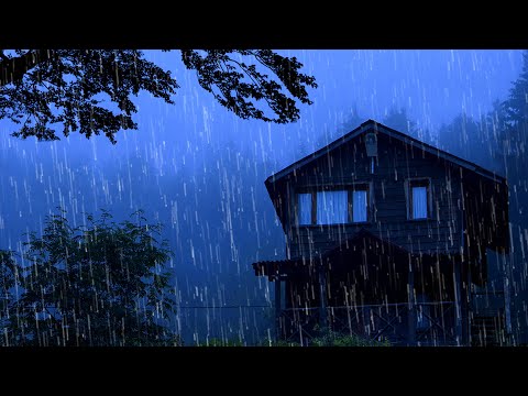 Rain Sounds for Deep Sleep - Heavy Rain and Thunder on the Roof in the Foggy Forest at Night #143