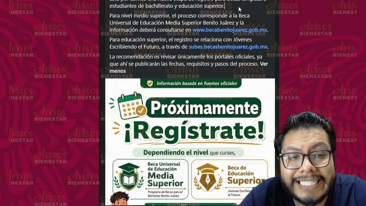 CHECALE! aqui es el registro a la beca benito juarez y jovenes escribiendo el futuro en 2026 CORRELE