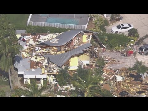 RAW: Action Air 1 over tornado damage in Siesta Key, Florida
