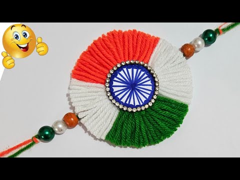 DIY Easy Indian Tricolour Rakhi making Ideas/Tricolour Rakhi making For Competition/Handmade Rakhi