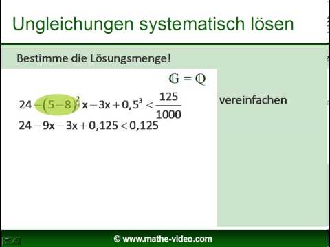 Ungleichungen lösen - Aufgaben und Lösungen (7)