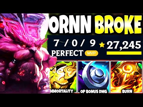 This NEW IMMORTAL ORNN Build Guide BROKE ~ 27% Bonus Dmg & 4 Items @25min 🔥 LoL Ornn s13 Gameplay