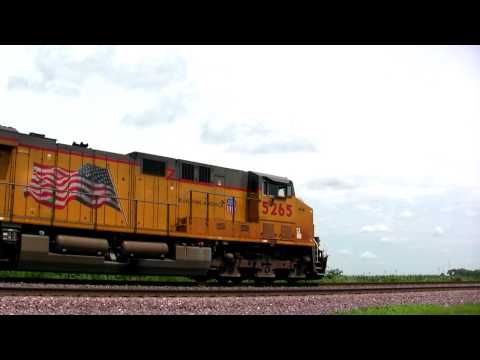UP 5265 East near Ashton, Illinois Stops on 7-24-09
