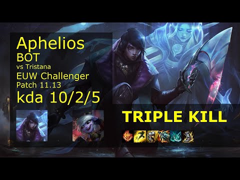 Aphelios ADC vs Tristana - EUW Challenger 10/2/5 Patch 11.13 Gameplay