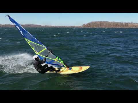 Foiling And Windsurfing At Lake Waconia, In MN. March 29 2021.  Wind 25-35, Gusting To 45.