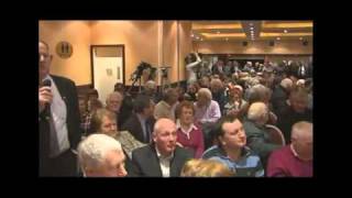 Man not happy with Enda Kenny at his event in Carrick on Shannon 8th Feb 2011