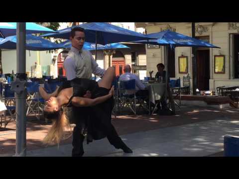 Tango dancers in San Telmo plaza, Buenos Aires