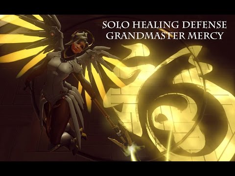 Solo Healing Defense  - Grandmaster Mercy Competitive Overwatch