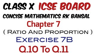 Exercise 7B Class 10 Maths ICSE Board