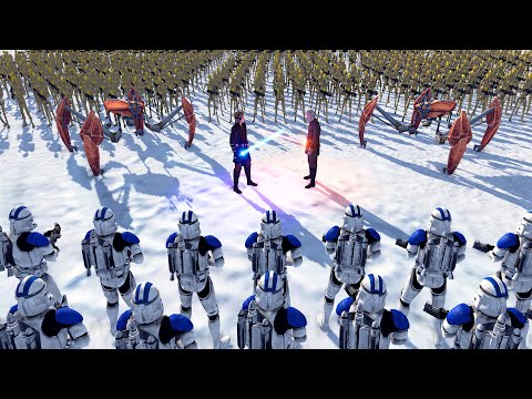 Smallest Clone Wars FORTRESS Under Siege VS 1,000 DROID ARMY! - Men of War: Star Wars Mod