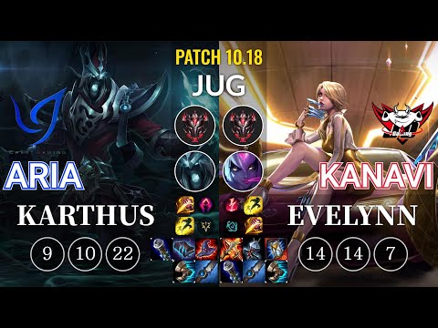CGA Aria Karthus vs JDG Kanavi Evelynn Jungle - KR Patch 10.18