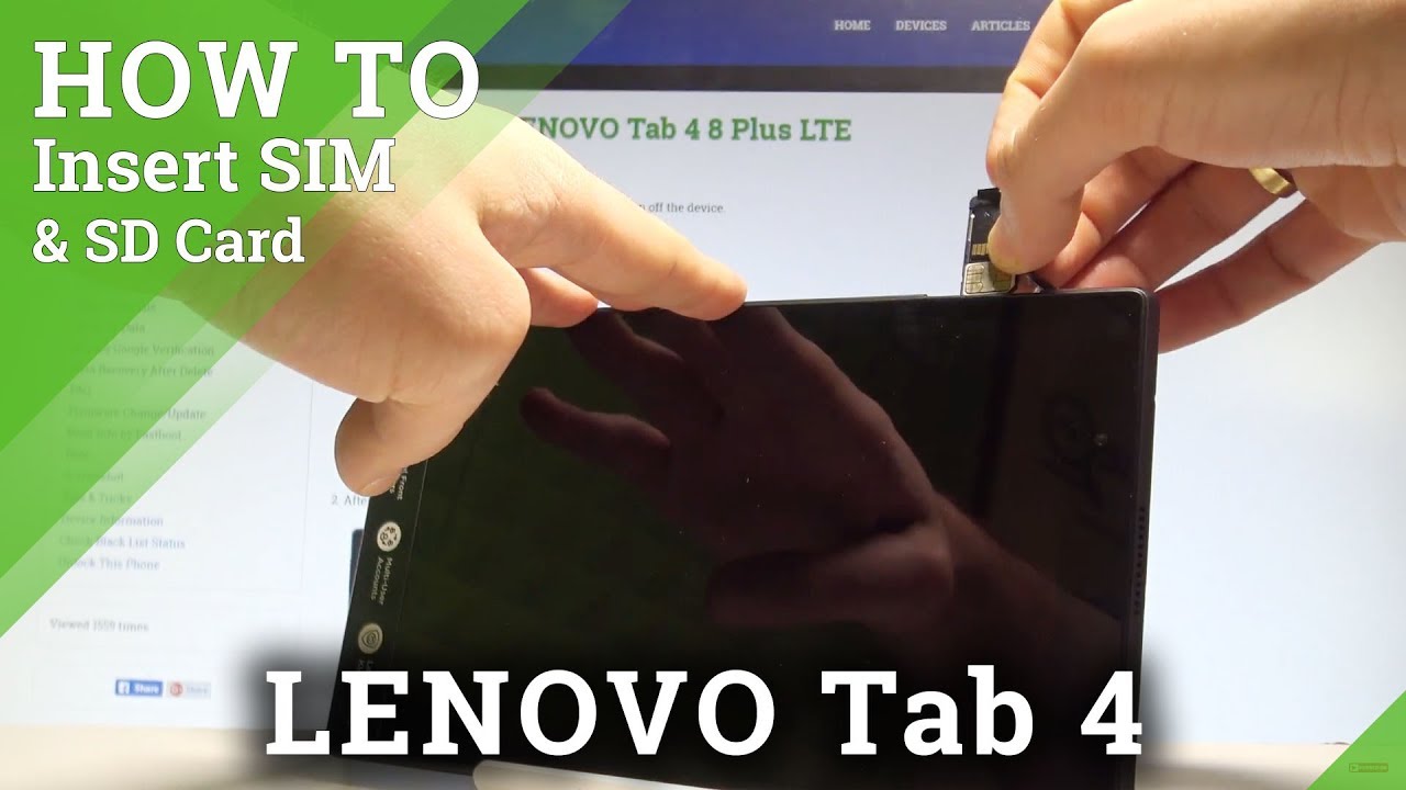 How to Insert SIM and SD in LENOVO Tab 4 - Install SIM & SD Card |HardReset.Info