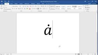 How to put a dot over any letter or character in Word