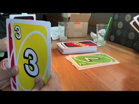 UNO with the giant cards, game three, it’s a long one.