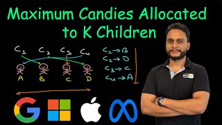 YouTube video 'Maximum Candies Allocated to K Children | Leetcode 2226'
