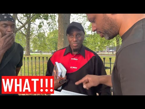 Lamin and Christians Discuss the Concept of The Trinity at London Speakers Corner.