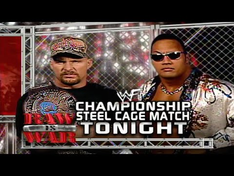 Stone Cold Vs The Rock WWF Championship Steel Cage Match Part 1