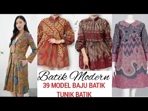 39 MODELO BAJU BATIK, TUNIK BATIK, ATASAN BATIK || Batik Moderno 💃👗