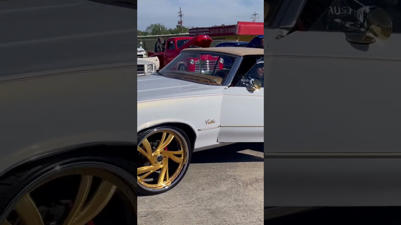 🔥Super clean Convertible Cutlass on Gold Artis Rims #cutlass #carclub #batonrouge #montecarloss
