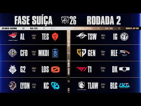 Worlds 2026 | Fase Suíça - Dia 2 (Md1)