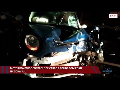 Motorista perde controle de carro e bate contra poste na zona sul de Teresina 29 03 2021