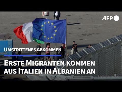 Erste Migranten aus Italien treffen in Albanien ein | AFP