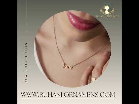 Name pendant,Love Necklace,Delicate Cursive Script Charm,Rose Gold, Romantic Gift For Her