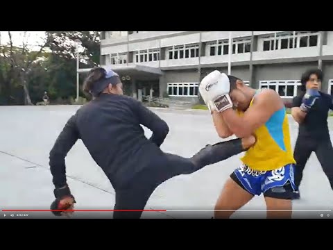 20 hit combo.. ish no corners, no stopping haha #shorts #kickboxing #street