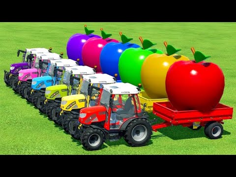 Load And Transport Giant Apples With Rigitrac Tractors - Farming Simulator 2022