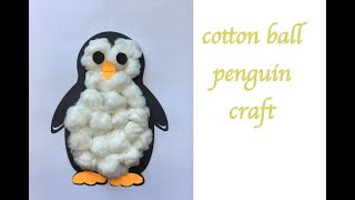 Cotton ball penguin craft