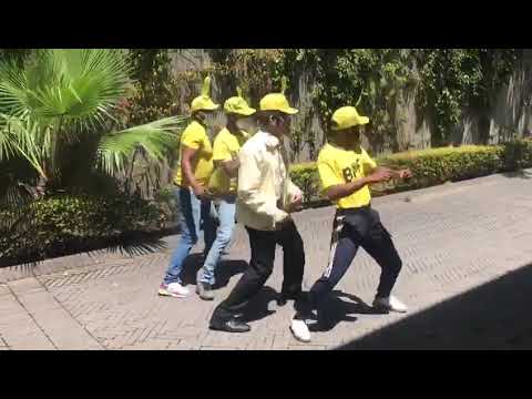Former President Ian Khama dancing to celebrate BDP loss