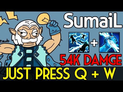 SumaiL [Zeus] Just Press Q + W Deal 54k Damage Dota 2 7.05