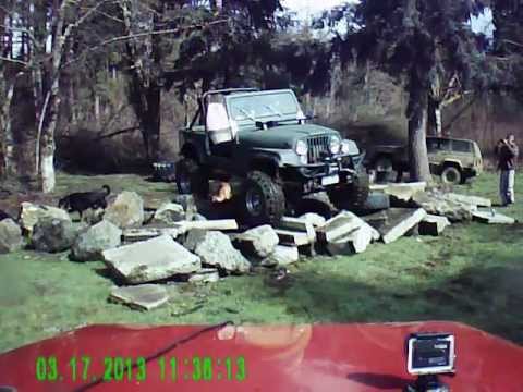 ryan's jeep cj first time on roock open f/r