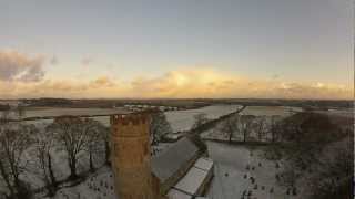 preview picture of video 'Witton Church in the snow AERIAL VIEW'