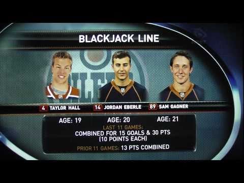 Gene Principe Blackjack line (Gagner Hall Eberle) and Omark on fire - Oilers at Sharks 12-21-2010