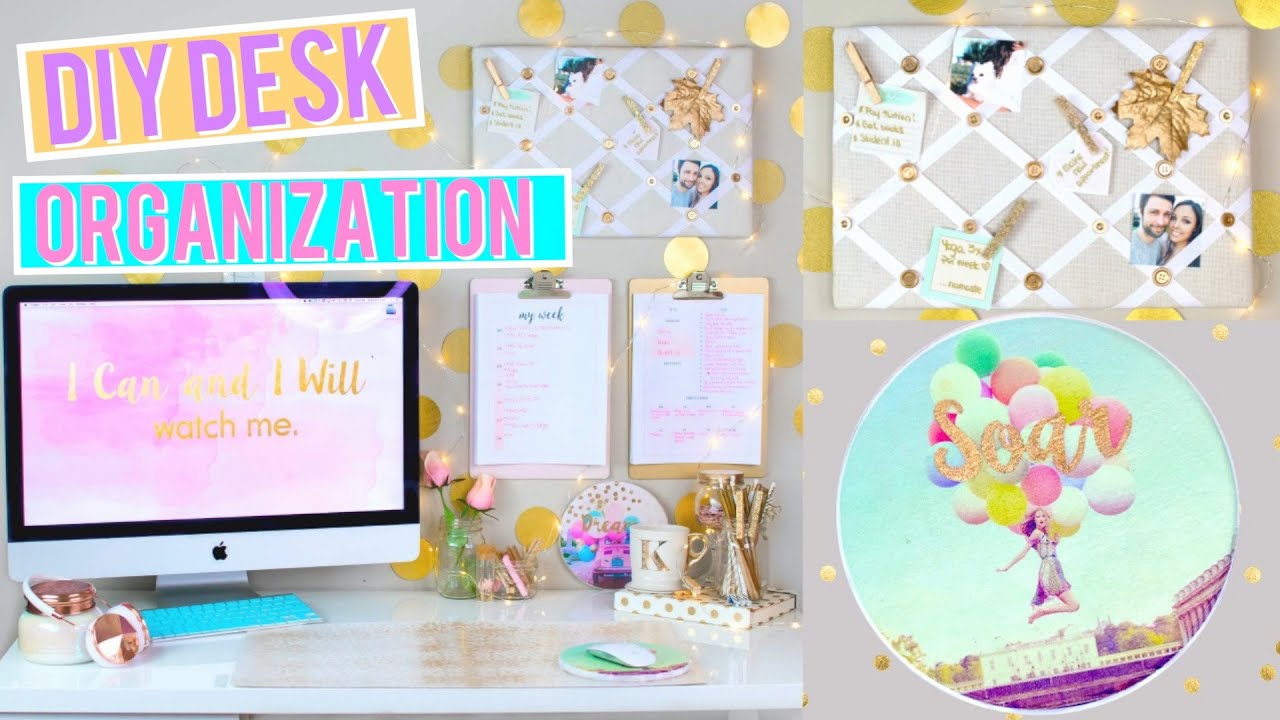 DIY Desk Organization and Decor! Pinterest + Tumblr Inspired!! | Kristi-Anne Beil