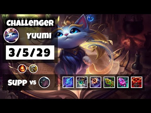 Yuumi Challenger Gameplay S11 Replay 11.14 Support (3/5/29) - BR