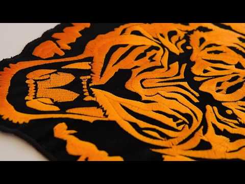 Orange Tiger Iron on Large Jacket Patch PL3524