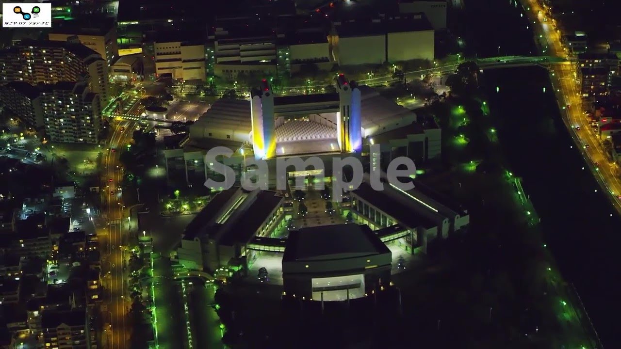 国際会議場空撮夜景04