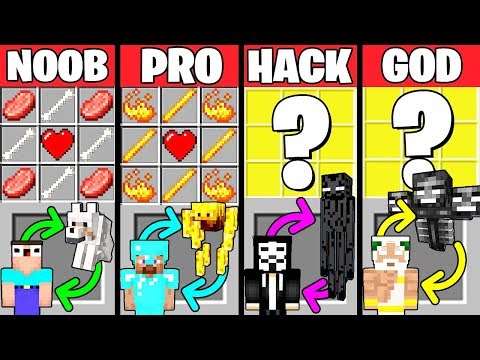 Minecraft Battle: HOW TO PLAY MOB CRAFTING CHALLENGE - NOOB vs PRO vs HACKER vs GOD Funny Animation